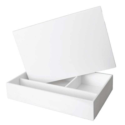 Caixa de Batismo branca com tampa de encaixe     25x37x6,5cm  96212