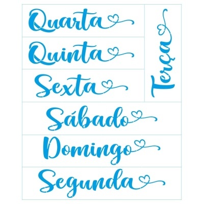 Stencil 42x34cm - Dias da Semana  ST2-001