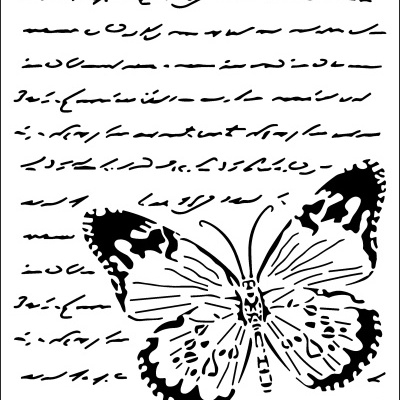 STENCIL 20X30CM 533 CARTA C/ BORBOLETAS Ref. 440533