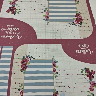 Tecido Painel CrissMazzer "Love" avental filha D15/21