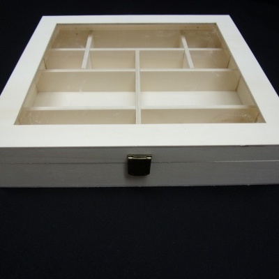 Caixa 32x30x7cm c/div. e vid.acríl. C3230