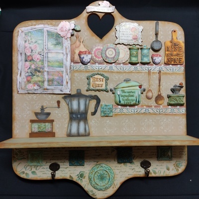 Prateleira madeira 50x43x8,5cm