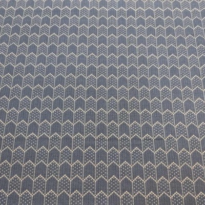 Tecido azul com padrão de setas brancas