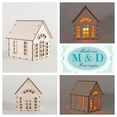 Casa madeira 3D  9 x 12 x 10 cm   7586