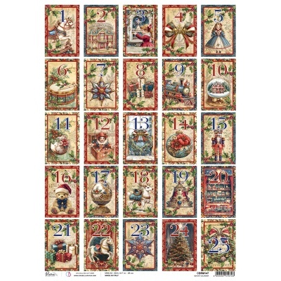 Papel de arroz A3 Advent Calendar  CIAO BELLA  CBRM147