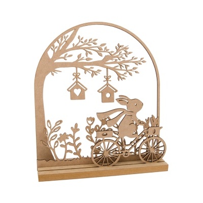 CENARIO PÁSCOA COELHO BICICLETA 30X8X33X0.3CM MDF Ref. 170282