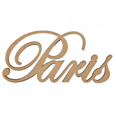 Palavra 'Paris' em madeira cursiva
