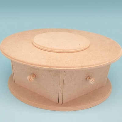 Caixa MDF oval com gavetas 29x21x12cm 9791.2