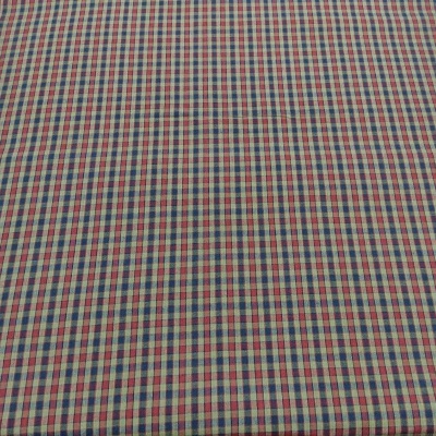 TECIDO HOMESPUN COTTON H28 CREME/VERmelho/Azul