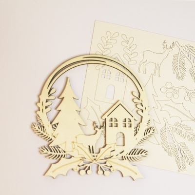 Coroa Natal 32cm madeira 67121 112