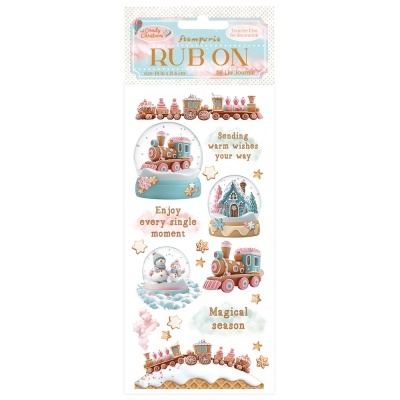 Rub-on cm 10,16x21,6 - Candy Christmas snowglobes - DFLRB174