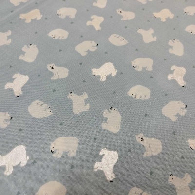 TECIDO LEWIS & IRENE Small things-Polar animals Azul claro T1701