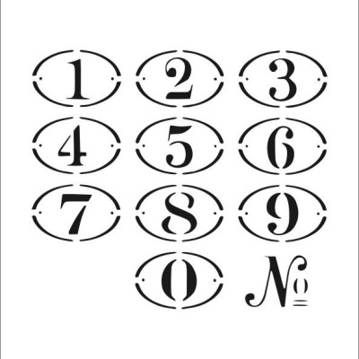 STENCIL 20X30CM 115 NUMEROS Ref. 440115