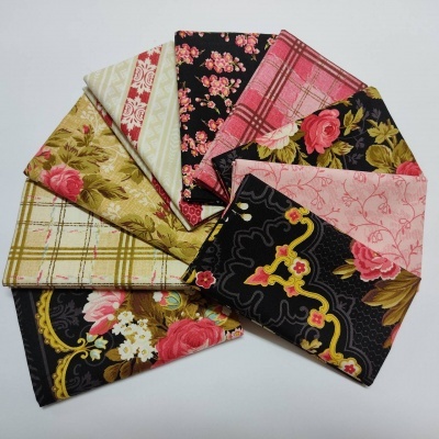 Conj. 9 FAT QUARTER WILMINGTON PRINTS "PATHWAYS" KAYE ENGLAND T1966A