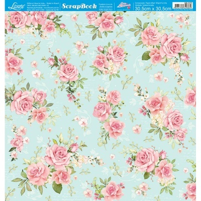 PAPEL PARA SCRAPBOOK DUPLA FACE - MON MONDE ROSE SD-1177