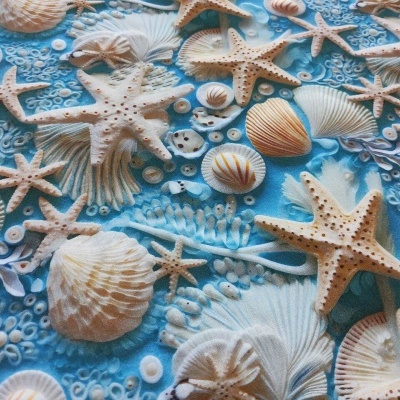 Tecido 3D "Fantasia" Mar FC12-E