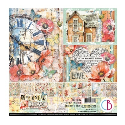 Bloco scrapbooking Ciao Bella 8"x8" (20,5x20,5cm) "Majestic Dream" CBH 084