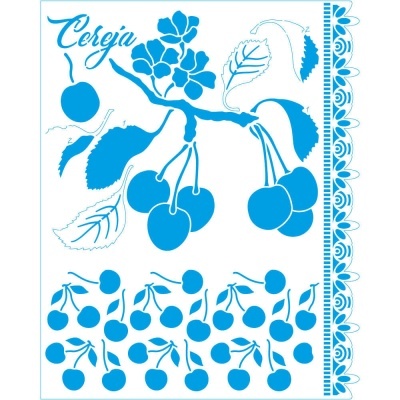 Stencil - Kit Cozinha - Cereja Ref.: STR-239