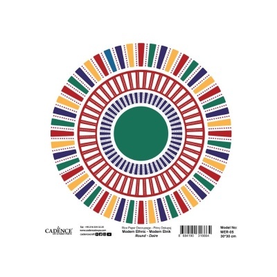 Papel Arroz 30x30cm CADENCE - Modern Ethnic Round MER05
