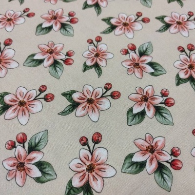 Tecido FABRICART "Anita Catita" Red Blossom 13704