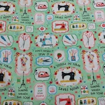 Tecido Mic.Miller A Stitch in Time Saves Nine CX10218 T1566