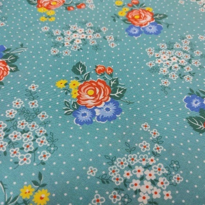 TECIDO DUTCH HERITAGE DHER8756-G TURQUESA T1821