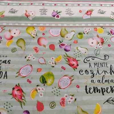 Tecido CrisMazzer digital Picnic faixas/frases Ref. D39/27