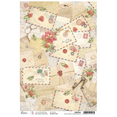 Papel de arroz A4 Piuma Santa cheerful correspondence CBRP381