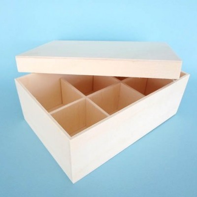 Caixa 6 div. c/tampa de encaixe 22,5x15x8cm 9411