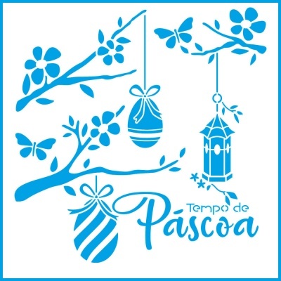 STXX-156 - STENCIL - GALHOS, OVOS E ENFEITES PENDURADOS