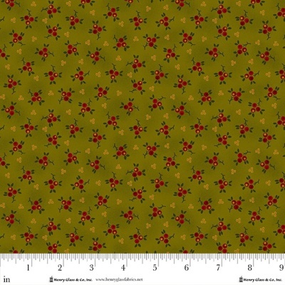 Tecido Henry Glass 987-66 Evergreen  Baubles & Balsam Kim Diehl HG 987
