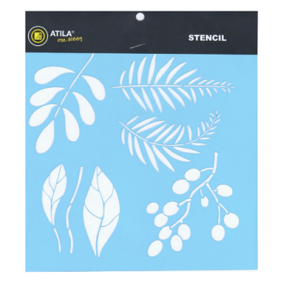 Stencil 20x20cm Folhas Mod.1 80603