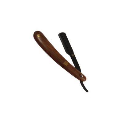 Navalha de alumínio preta/madeira