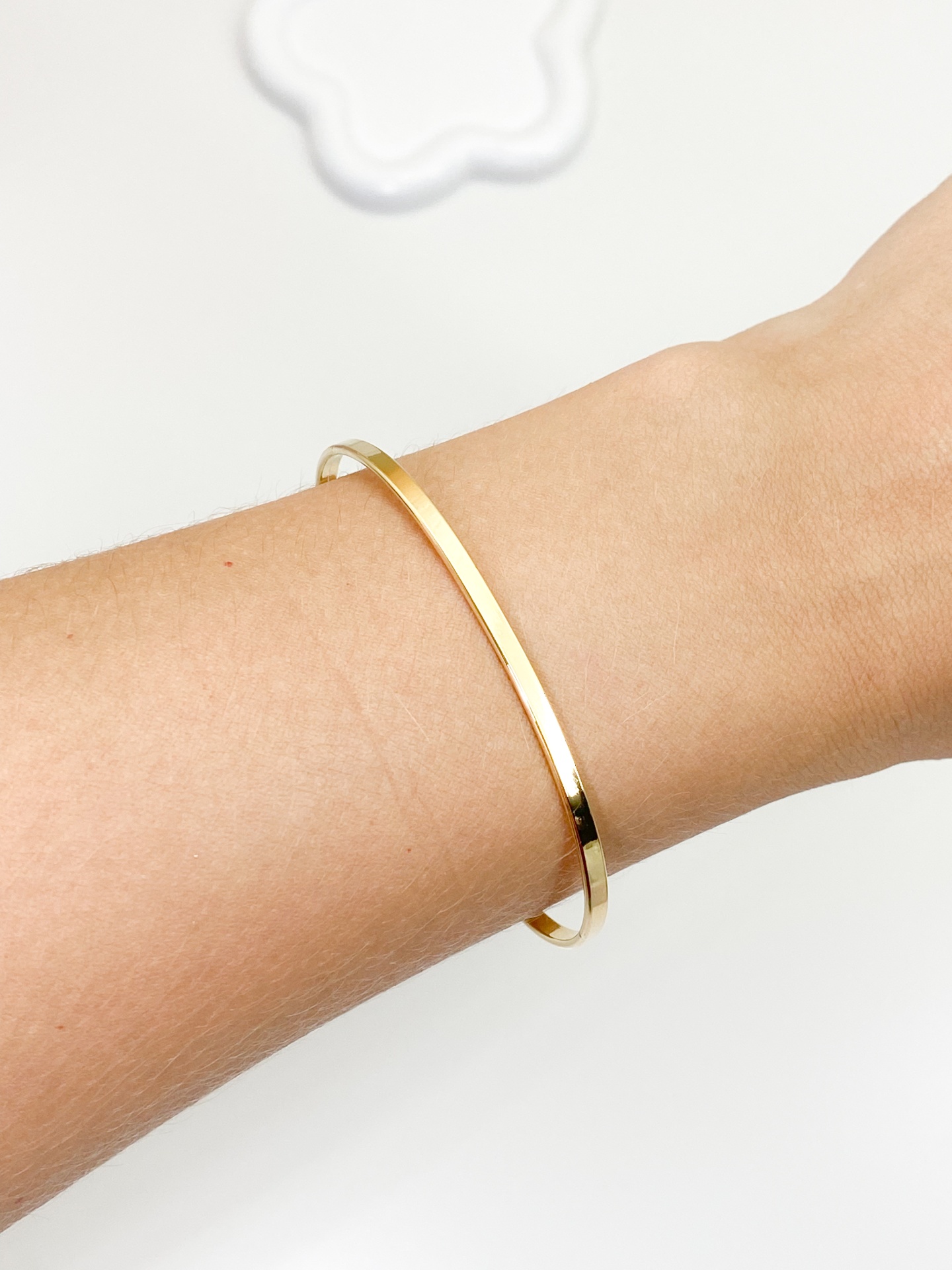 Bracelete Liso 5mm - Banhado Ouro 18k