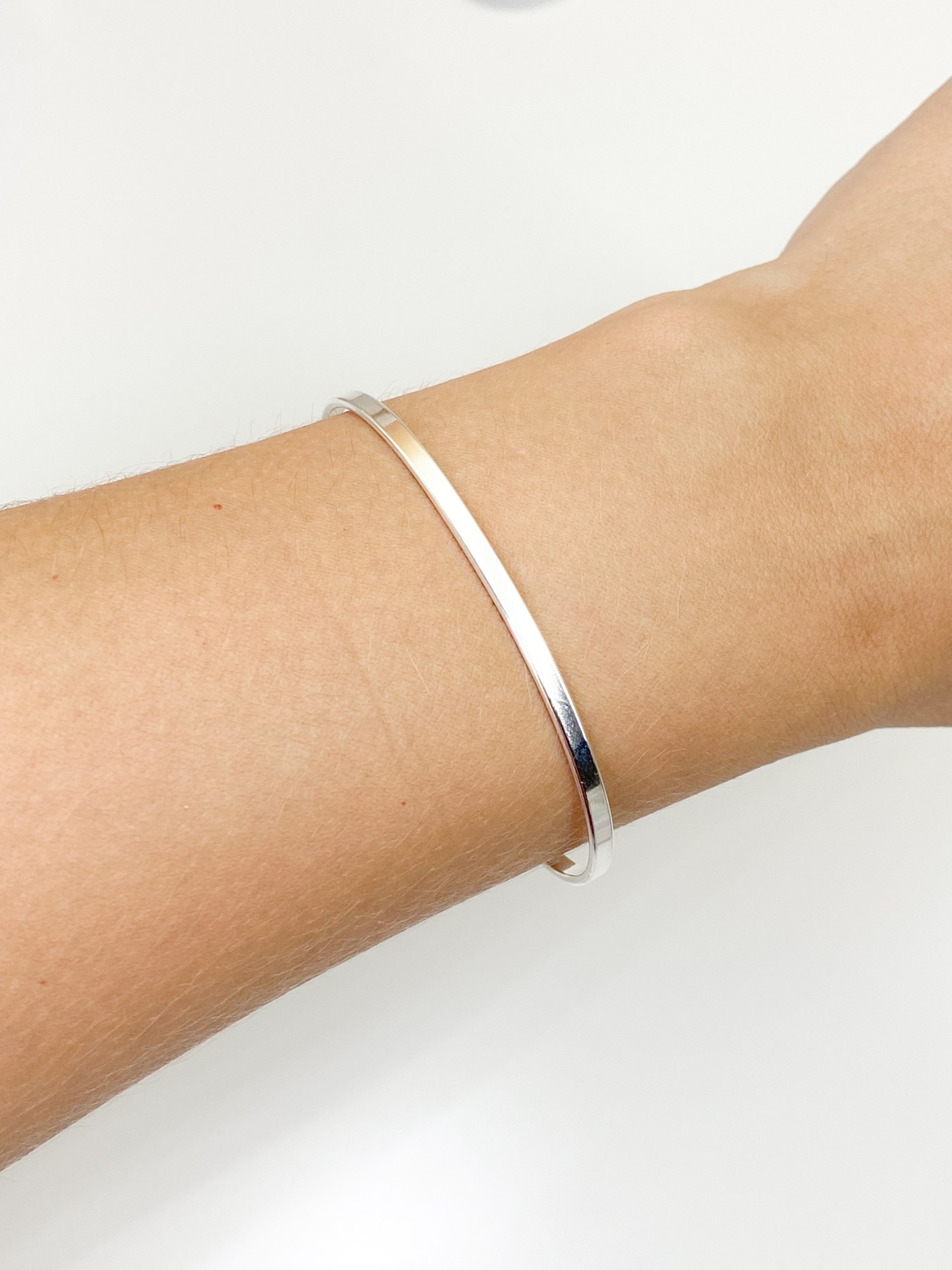 Bracelete Liso 5mm - Banhado Prata 925