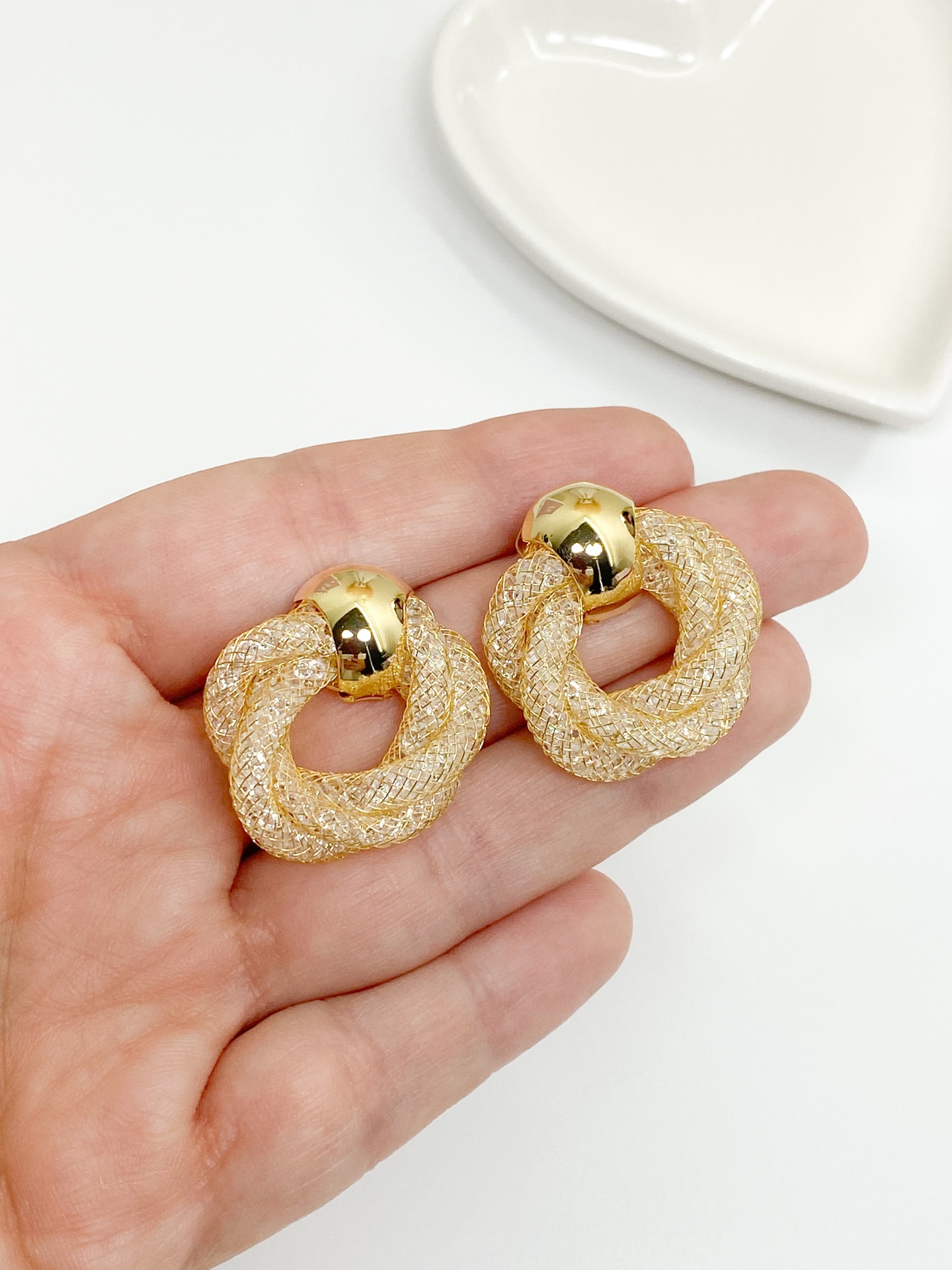 Brinco Glam Flor - Banhado Ouro 18k