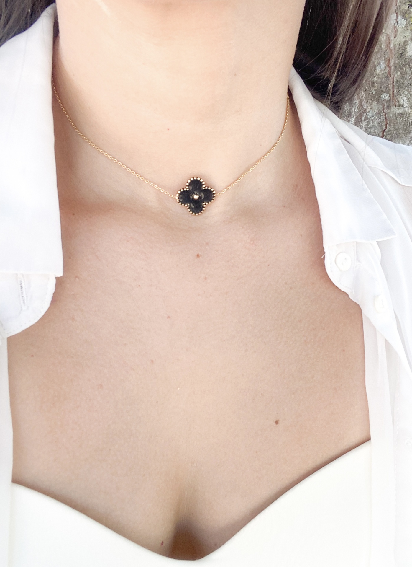 Choker Trevo 2 Formas - Banhado Ouro 18k
