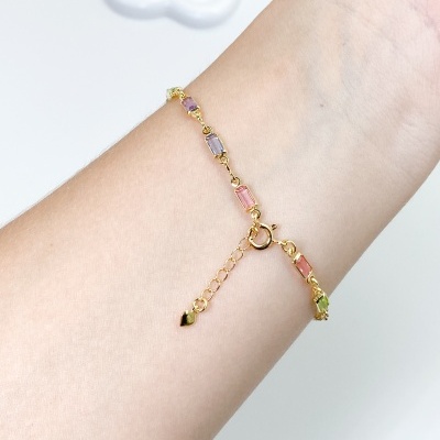 Pulseira&#x20;Delicada&#x20;Colorida&#x20;-&#x20;Banhada&#x20;Ouro&#x20;18k