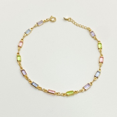 Pulseira&#x20;Delicada&#x20;Colorida&#x20;-&#x20;Banhada&#x20;Ouro&#x20;18k