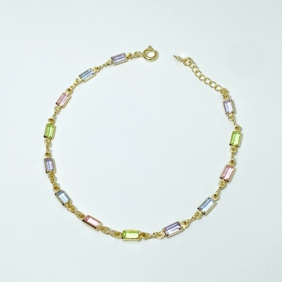 Pulseira&#x20;Delicada&#x20;Colorida&#x20;-&#x20;Banhada&#x20;Ouro&#x20;18k