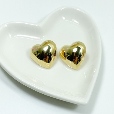 Brinco&#x20;Bold&#x20;Cora&#x00E7;&#x00E3;o&#x20;M&#x00E9;dio&#x20;-&#x20;Banhado&#x20;Ouro&#x20;18k