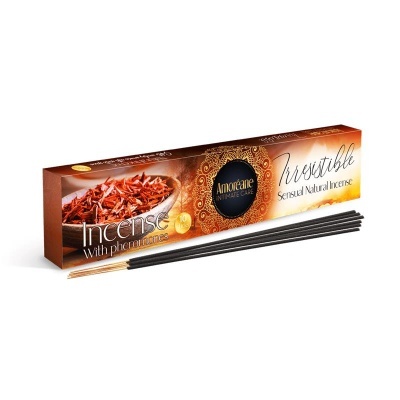 Caixa de incenso Irresistible e varetas negras de incenso