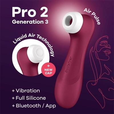 SATISFYER PRO 2 GEN 3 LIQUID AIR TECHNOLOGY SUCÇÃO E VIBRAÇÃO APP