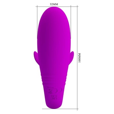 Acessório sexual roxo em silicone com dimensões 32x100MM