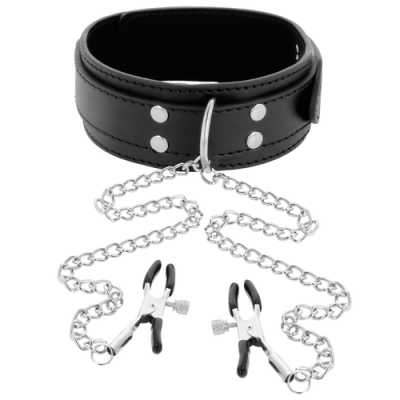 DARKNESS COLLAR WITH NIPPLE CLAMPS