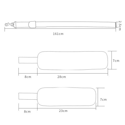 Desenho técnico de alça ajustável com dimensões em cm