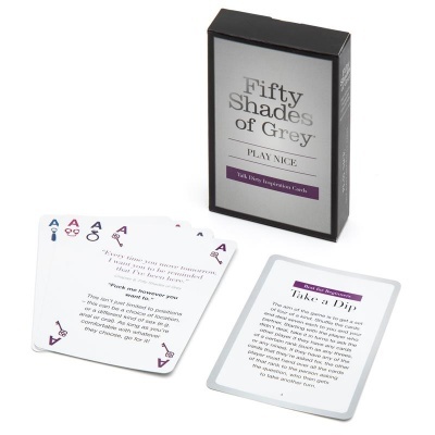 Conjunto de cartas Fifty Shades of Grey Play Nice com caixa e cartas visíveis.
