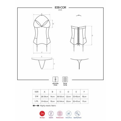 OBSESSIVE 838-COR-3 CORSET E TANGA
