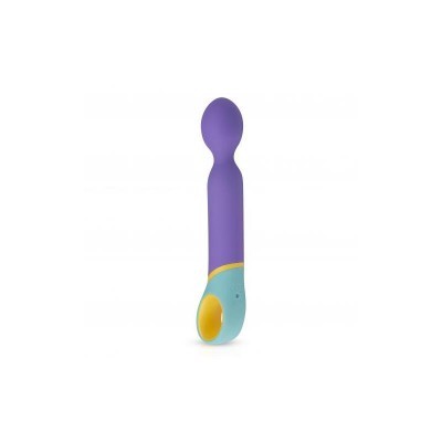 Vibrador roxo e azul claro com detalhe amarelo