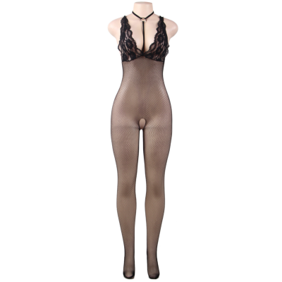 FISHNET SHEER OPEN CROTH BODYSTOCKING
